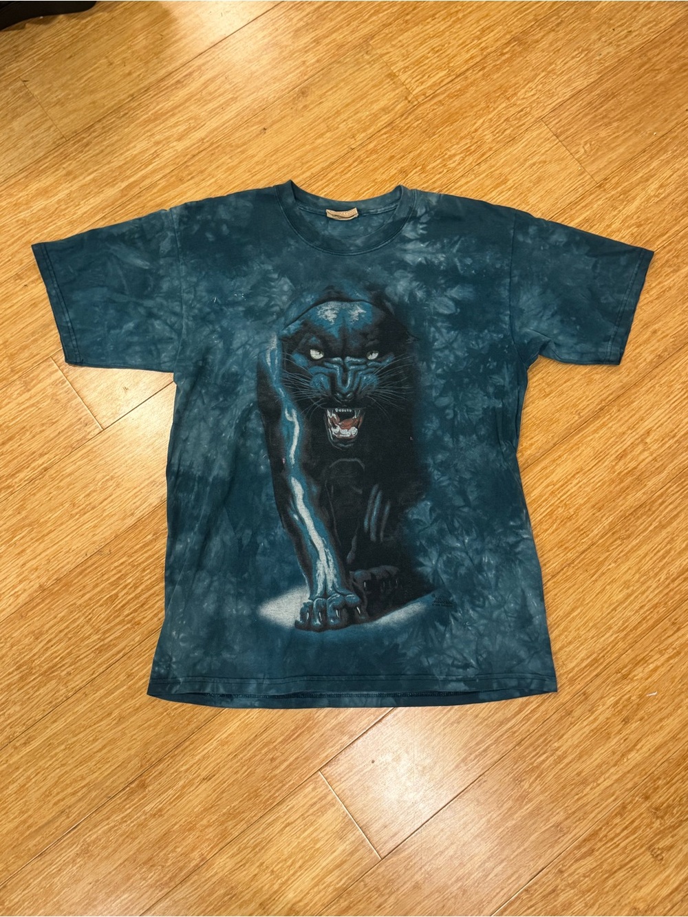 Vintage The Mountain 1990 black panther graphic tie dye tee